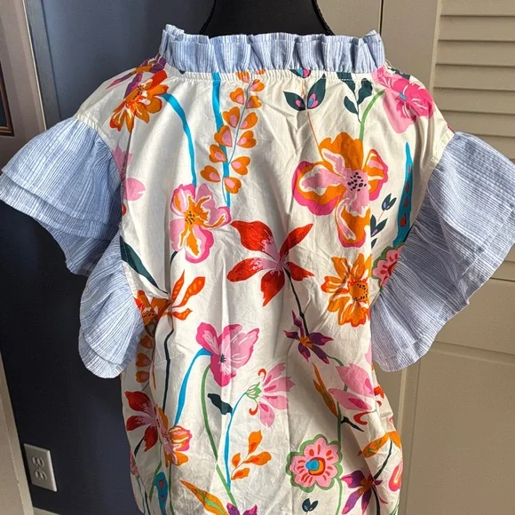 THML Multicolor Floral Ruffle Blouse - Picture 5 of 7